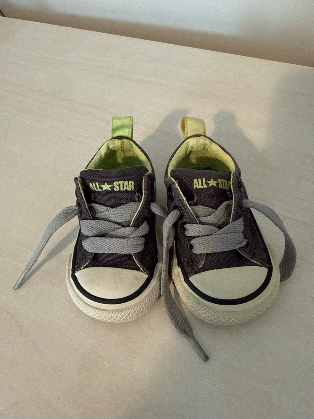 Converse Kids Low Top Sneakers in Black with Lime Accents